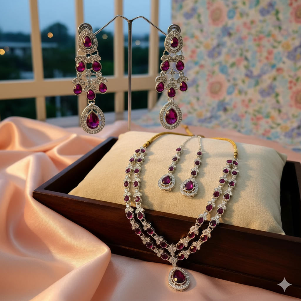 WineRoyale 2 Layer Bridal Jewellery Set