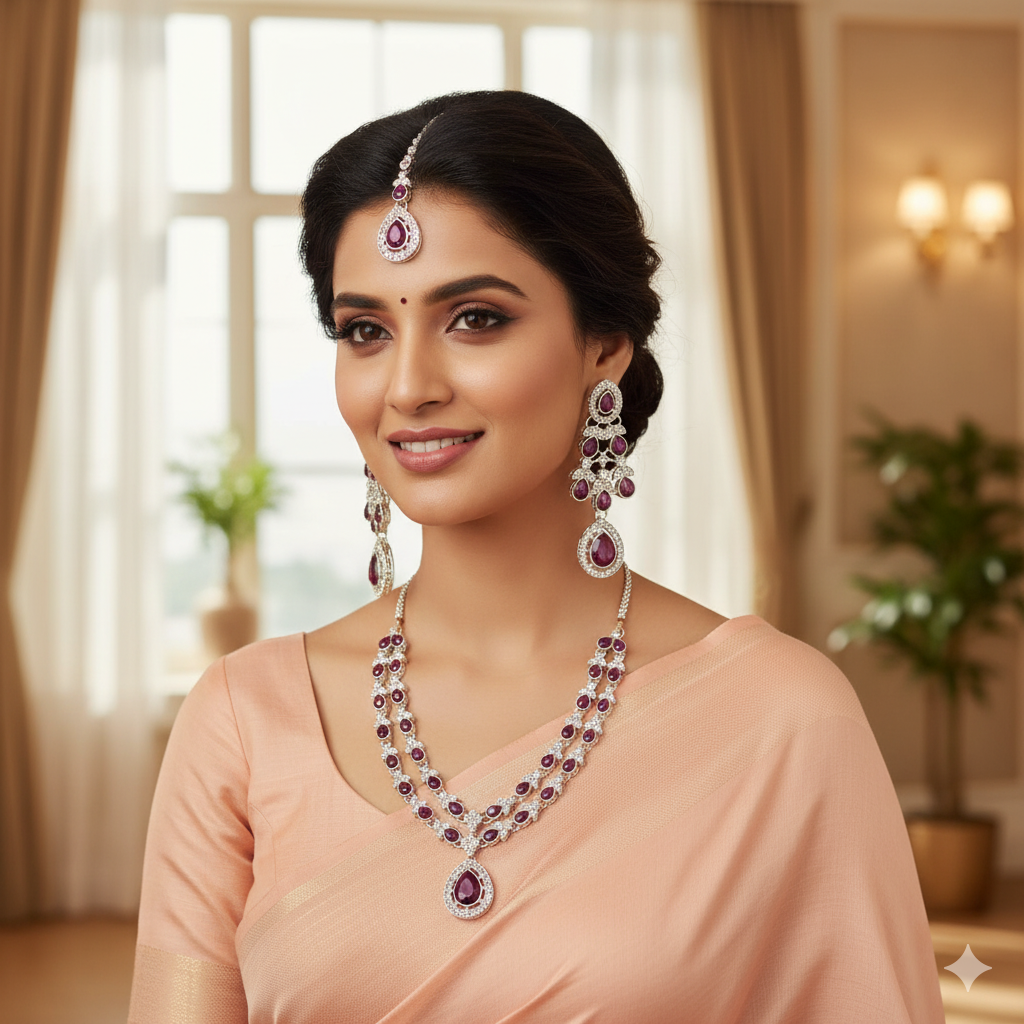 WineRoyale 2 Layer Bridal Jewellery Set