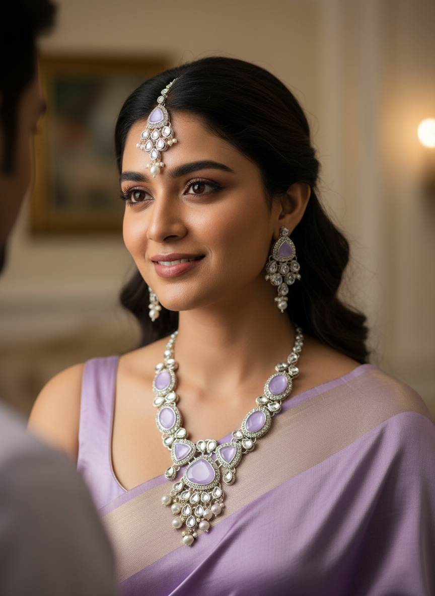 Majestic Pink Sapphire Glow Necklace Set