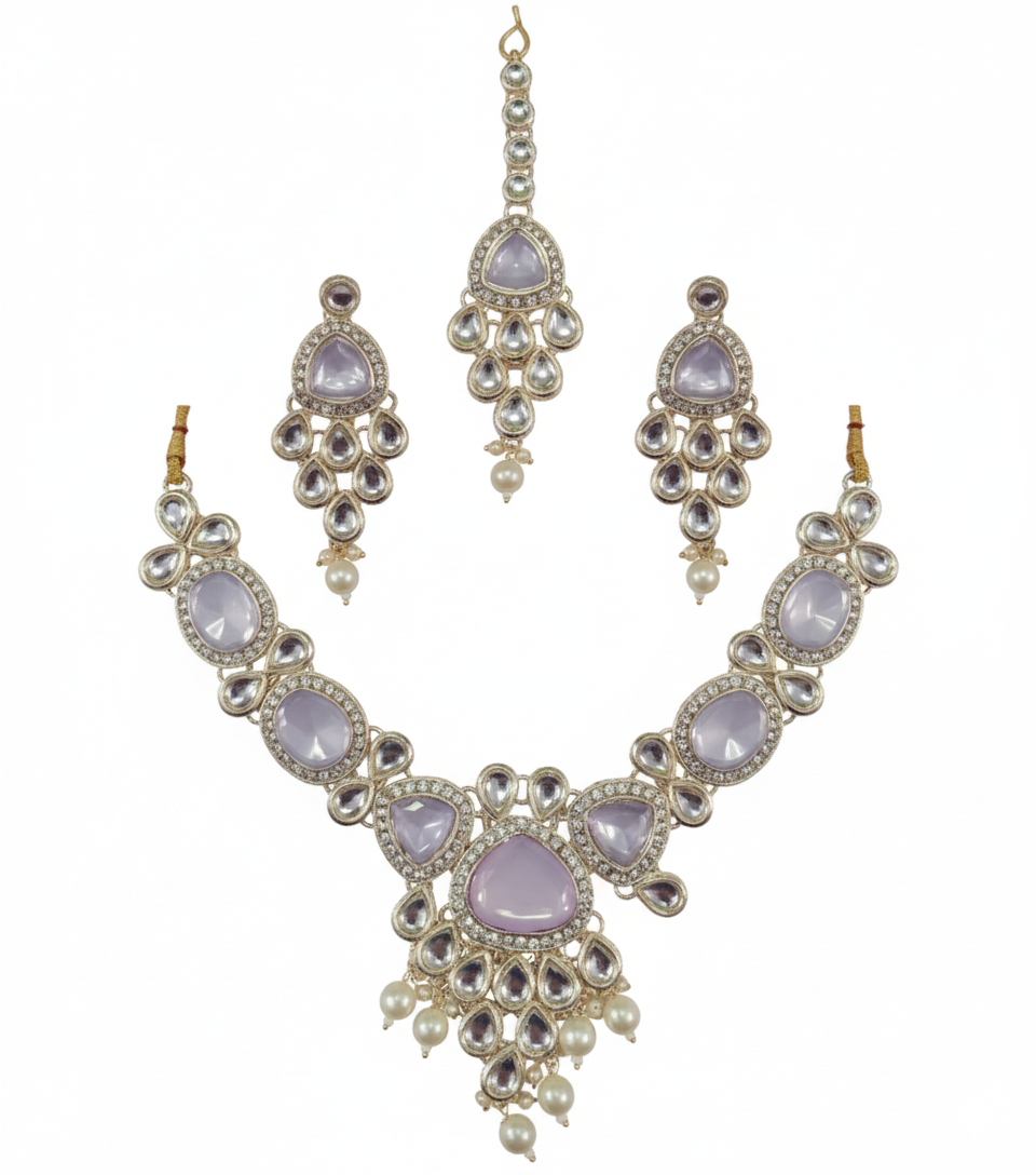 Majestic Pink Sapphire Glow Necklace Set