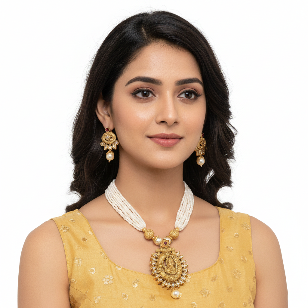 Shree Ram Sacred Temple Pendant Set.