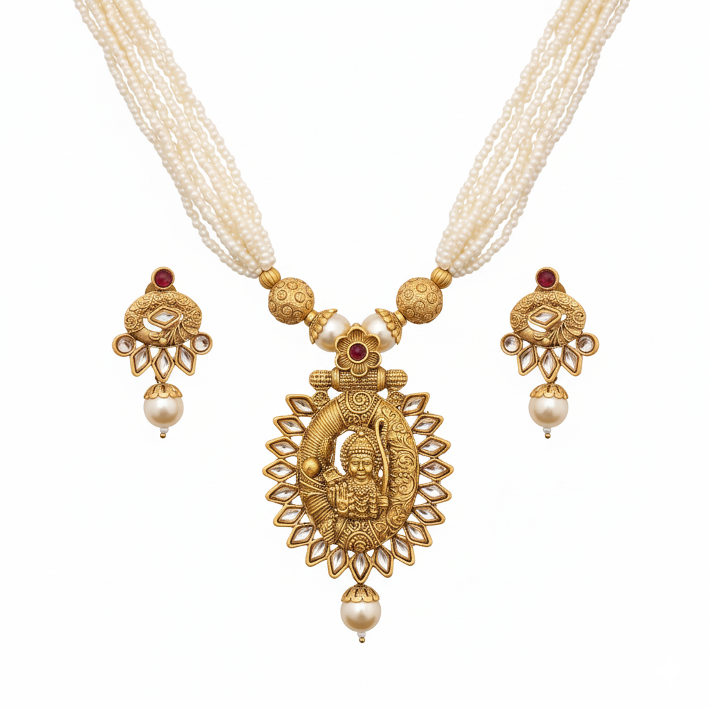 Shree Ram Sacred Temple Pendant Set.