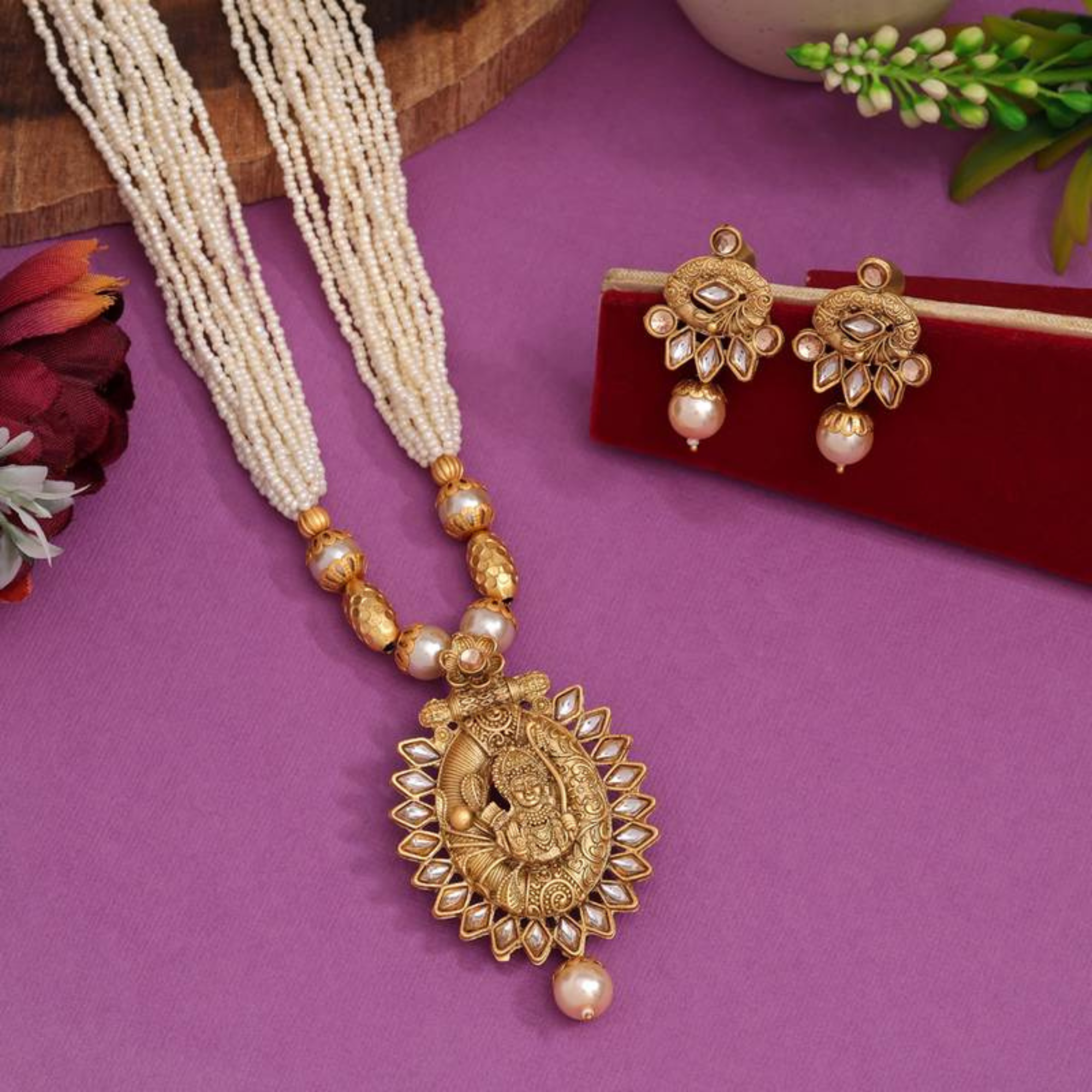 Shree Ram Sacred Temple Pendant Set.